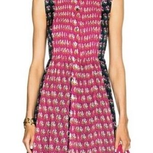Diane Von Furstenberg Pink and Black Patterned Midi Dress
